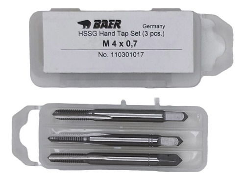 Juego De Macho Manual M 4 X 0.7 (3 Piezas) Hss Baer Aleman
