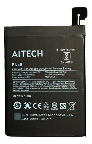 Bateria Compatible Con Xiaomi Note 6 Pro Aitech