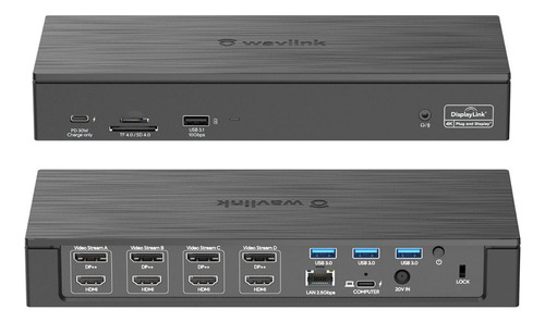 Dockstation Displaylink Wavlink 19 Em 1 - 4 Monitores 4k 5k