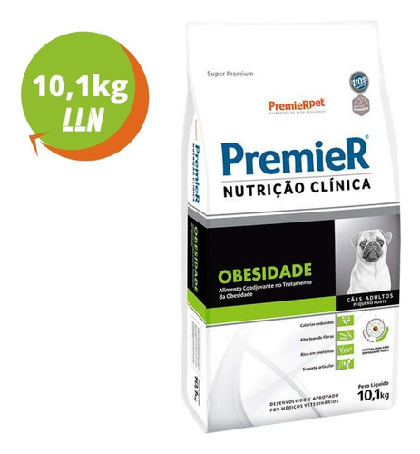 Ração Premier Obesidade Cães Adultos Raças Pequenas 10,1kg