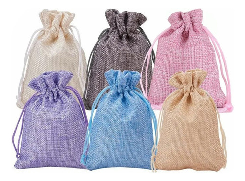 30 Bolsas Costales Yute Con Cordón Dulceros Regalo Recuerdo