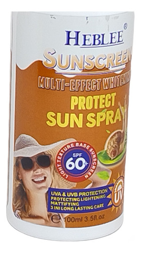 Bloqueador Solar Heblee Baba De Caracol 2spray 60 Spf 100ml.