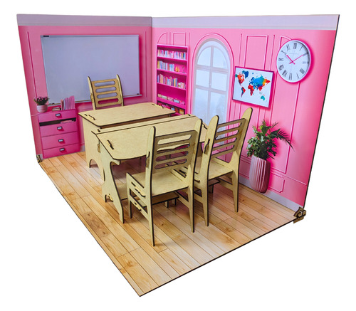 Escuelita De Los Sueños Set Para Muñecas Tipo Casa Muñecas