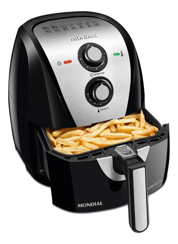 Fritadeira Airfryer Elétrica Mondial Af-55i Inox 5,5l 220v Cor Preto