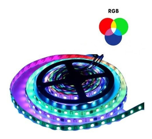Imagen 6 de 8 de Tira Led 5050 Rgb Control Remoto Exterior 5 Mts