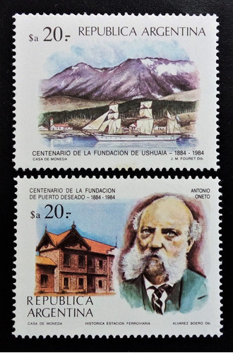 Argentina, Serie Gj 2183-84 Centen Ciudades 1984 Mint L15642