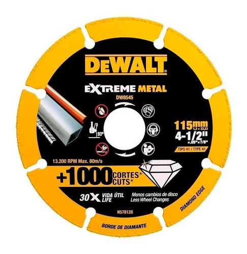 Disco Diamantado Dewalt Extreme Metal 115 Mm Dw8545