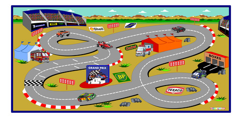 Pista Circuito Para Autos Impreso En Gigantografía 120x60cm Pista Circuito