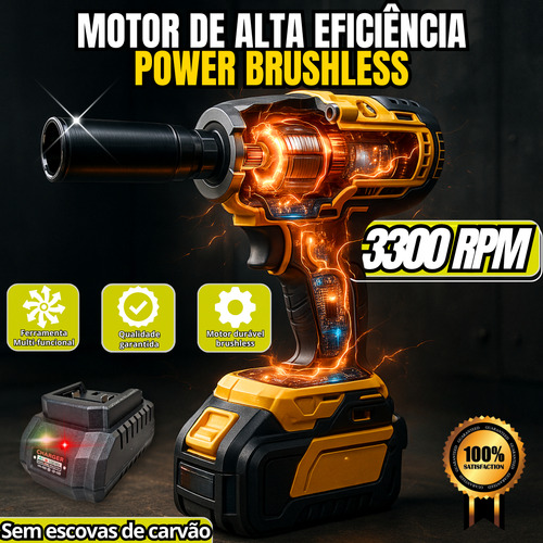 Chave De Impacto 48v Com Baterias De Lítio De Longa Duração