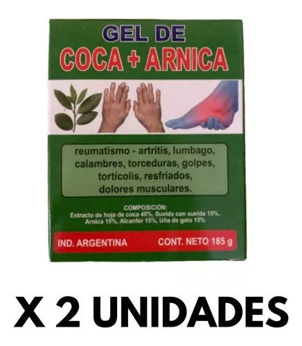 Crema Gel Arnica Hoja De Coca 185gr (2 Unidades)