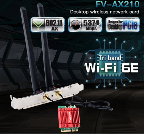 Tarjeta De Red Fenvi 802.11ax 2,4g/5ghz/6ghz Wifi 6e