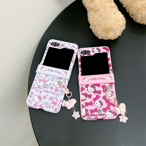 Funda De Hello Kitty Con Dije Para Celular Zflip3/4/5/6