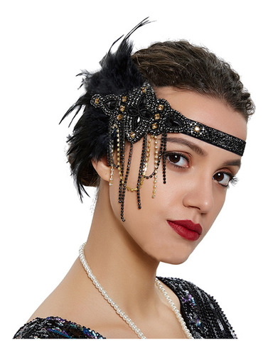 (cp) Diadema De Plumas Para Mujer Flapper Greatgatsby De Los