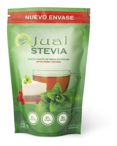 Stevia En Polvo Jual, Doypack 220gr - Caja 12 Unidades