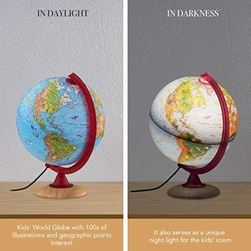 Globo Terráqueo Marca Waypoint Geographic / Rojo