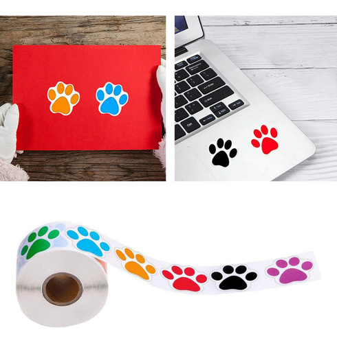 500 Piezas Multicolor Perro Pata Calcomanías Para Niños