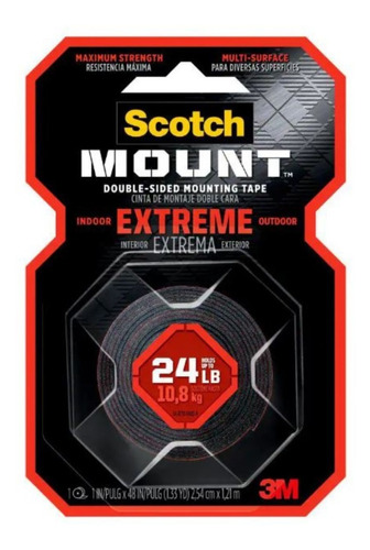 Cinta 3m Scotch Extreme Mount Doble Cara Sujeción Extrema