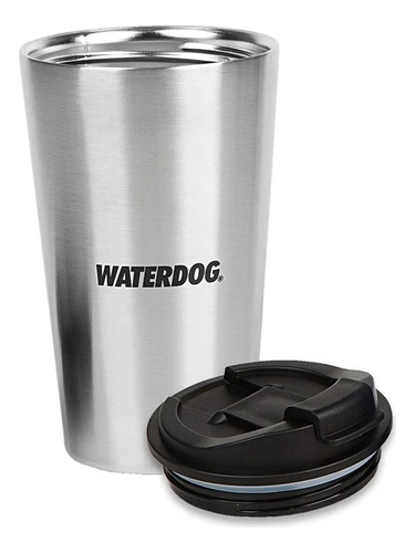 Vaso Térmico Waterdog Frio Calor Con Tapa 350 Ml Acero Inox Color Gris