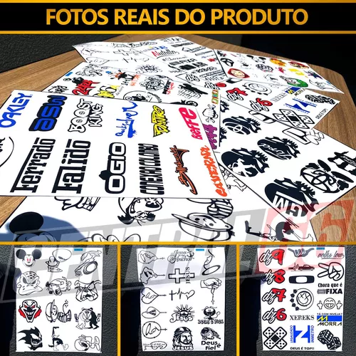 Cartela 18 de Adesivos Tuning Individual Stickers Moto Carro Bike