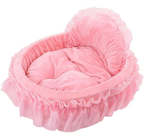 Wysbaoshu Cute Princess Pet Bed Bow-tie Lace Cat Dog Bed (s,