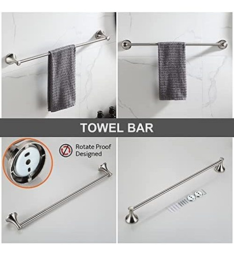 Set De Accesorios De Baño Bgl 4u Níquel Cepillado