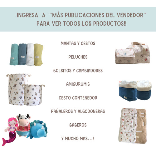 Reductor Huevito Bebe Cochecito Universal Reversible Algodon Conejitas