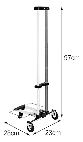 Carretilla De Mano Plegable, Carrito De Compras Resistente
