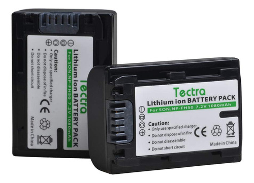 Tectra Np-fh50 Bateria Repuesto Cargador (2 Unidades)