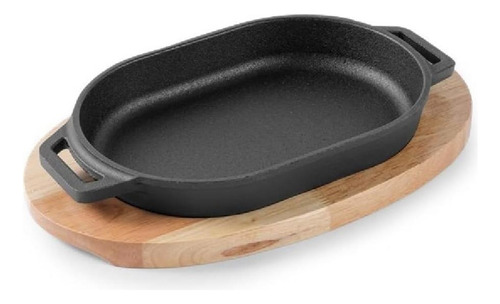 Fjptfeng Pan De Hornear De Hierro Fundido Con Base, Bandeja