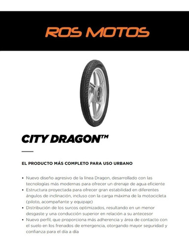 Cubierta 80 100 18 Pirelli City Dragon Hero Hunk 150cuotas