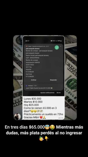 Imagen 5 de 5 de Busco Persona Que Tenga Ganas De Tener Plata Todo El Mes