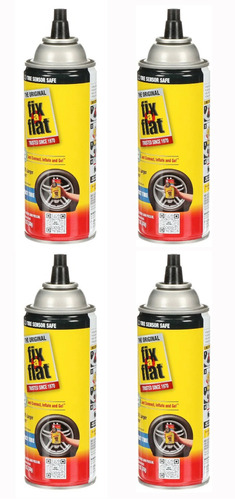 Paq 4 Inflador De Llantas Sellador Para Automovil Fix A Flat