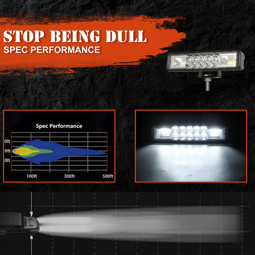 Barra De Luz Trabajo Led 6 60w Combo Spot/flood Para Camion