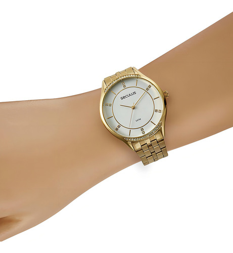 Relogio Feminino Seculus Dourado 77115lpsvds1