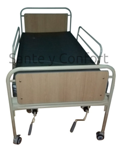 Cama Hospitalaria Con Colchón Antiescaras Atril Y Barandas