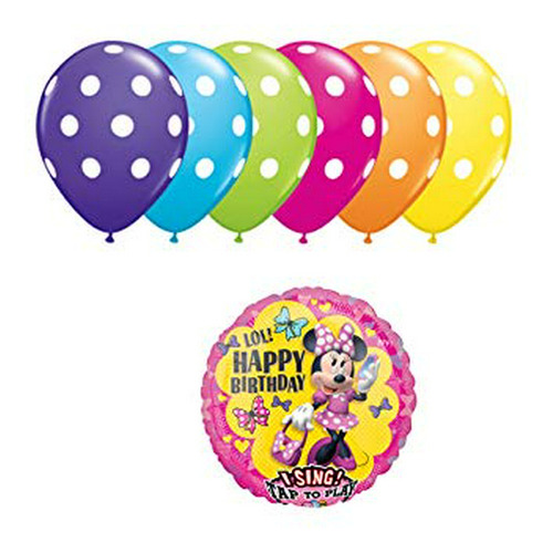 Globos De Fiesta Infantil Loonballoon 28 Pulgadas Minnie Bir