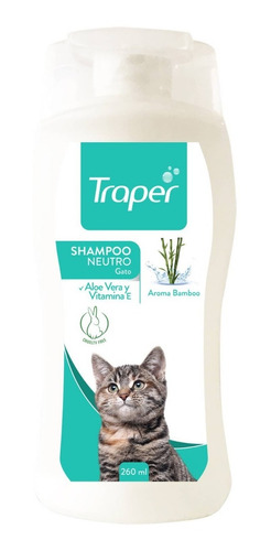 Shampoo Neutro Para Gato Traper 260 Ml Afj