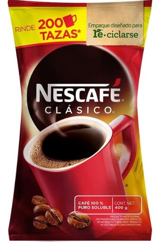 Bebida Soluble Nescafé Clásico 100% Puro 400g