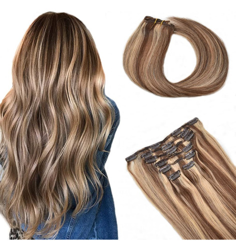 Diailei Extensiones De Cabello Humano Con Clip, 22 Pulgadas.