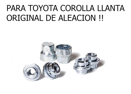 Imagen 3 de 10 de Juego De Tuercas Antirrobo Toyota Corolla Llanta Aleación