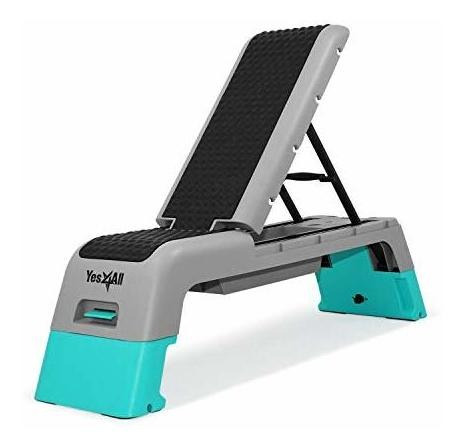 Banco De Entrenamiento Y Step Gym Multifuncional Gris Kl