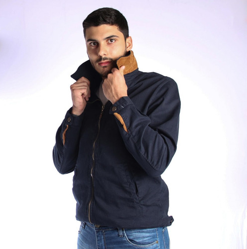 Campera De Gabardina Hombre Azul - Tienda Ecuestre