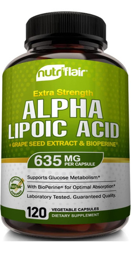 Acido Alfa Lipoico 600mg 120caps -antioxidante-revitalizante
