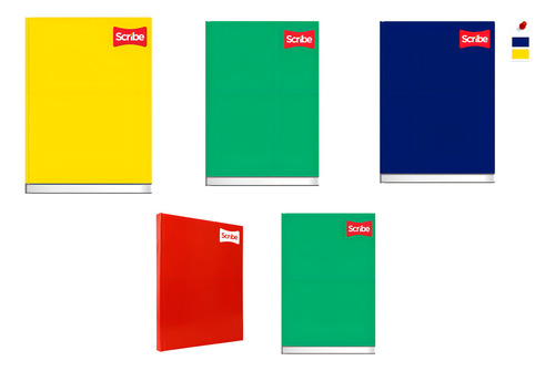 2 Cuadernos Francesa Cosido Scribe Pasta Dura 192h 5 Mm Color Multicolor Cuadro Chico