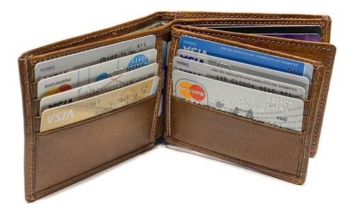 Billetera Hombre Cuero Capacidad Para 20 Tarjetas Porta Documentos Pesos Euros Dolares 2 Div P/ Billetes Modelo 0077