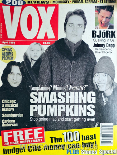 Revista Vox N° 43 Uk Abril 1994 Smashing Pumpkings Snopp 