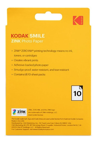 Imagem 2 de 2 de Filme Instantâneo Photo Paper 10 Poses Kodak Rodzl3x410