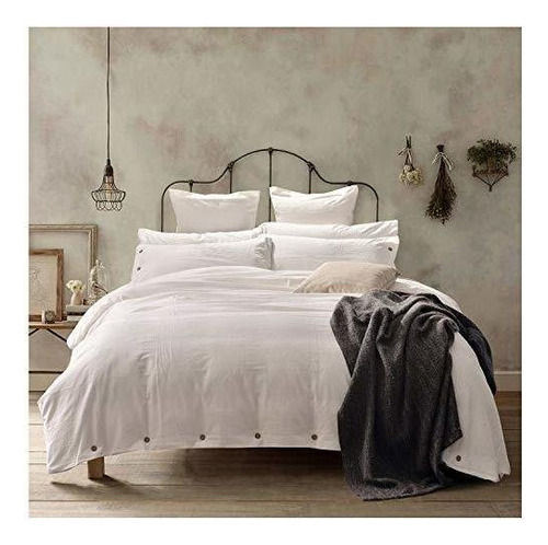 Doffapd Funda Nórdica Rey, Algodón Lavado Duvet Cover 