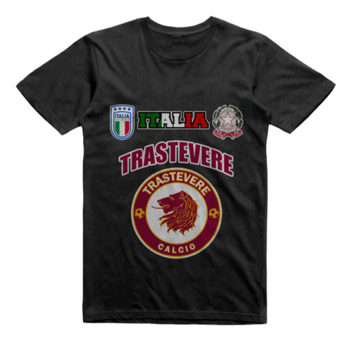 Remera Algodon Negra Trastevere Calcio Italia