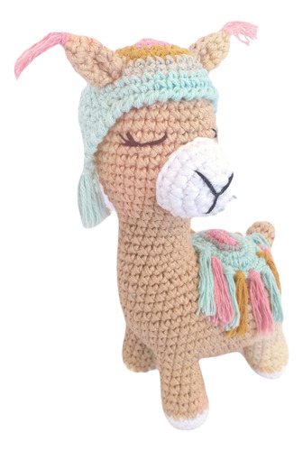 Peluche Llama Tejido Crochet Amigurumi Decoración Algodón 